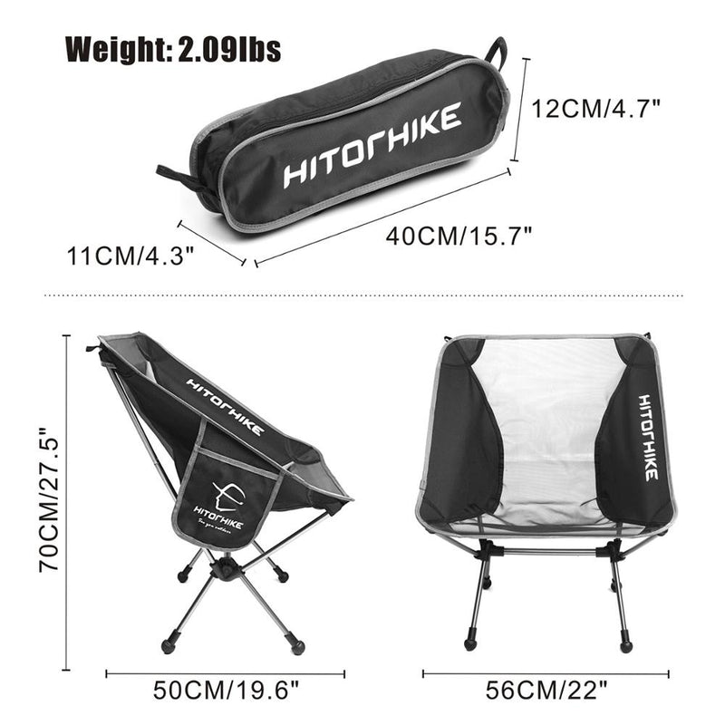 Hitorhike Travel Ultralight Folding Chair Superhard High Load Outdoor Camping Portable Beach Hiking Picnic Seat Fishing Chair