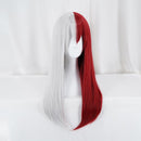 My Hero Academia Todoroki Shoto Wig Boku no Hero Academia Long Red and White Hair Halloween Party Cosplay Wigs + Wig Cap