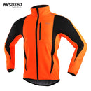 ARSUXEO Thermal Mtb Road Cycling Jacket Winter Night Reflective Warm Bicycle Clothing Windproof Waterproof Men Coat Bike Jersey