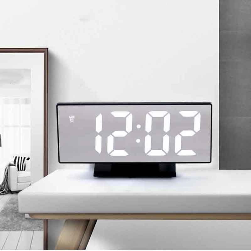 LED Mirror Digital Alarm Clock Electronic Watch Table Desktop Alarm Clocks Multifunction Snooze Night Large LED Display Gift