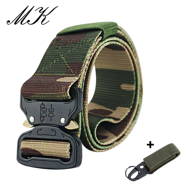 Military Equipment Combat Tactical Belts for Men Army Training Nylon Metal Buckle Waist Belt Outdoor Hunting Waistband