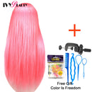 Mannequin Head With 100% High Temperature Fiber Hair 65cm Bride Hairdressing Training Wig Head With Stand Cosmetology Doll Head