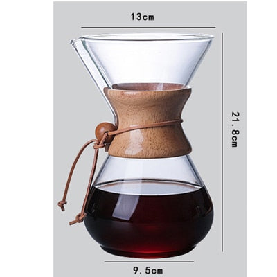 1 STÜCK 1000 ml Glas Kaffeekanne Dripper Moka Teekocher Kaffeemaschine Barista Werkzeuge Espresso Manueller Wasserkocher Teekanne mit Edelstahl