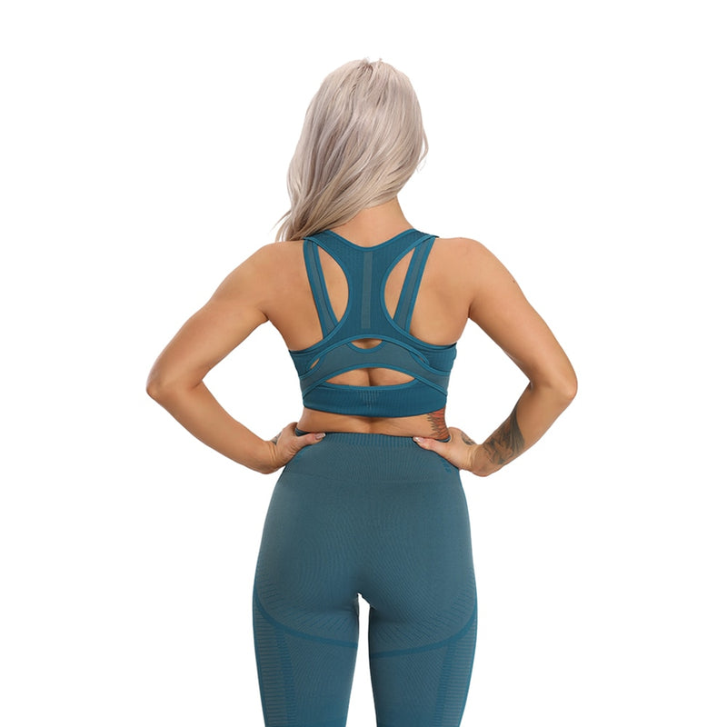 2-teiliges Sport-Set, Workout-Yoga-Set, Damenanzug für Fitness, nahtlose Leggings, Vital Sportswear, Fitnessstudio, Kleidung, 2020, Trainingsanzüge