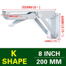 NAIERDI 2PCS Folding Angle Bracket 8-20 Inch Triangle Shelf Heavy Support Adjustable Wall Mounted Bench Table Furniture Hardware