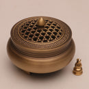 Quemador de incienso de tres patas de artesano de cobre, placa de estufa Zen Xuande, quemador de sándalo, quemador de incienso puro