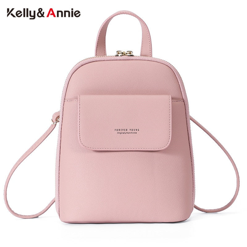 Forever Young Women Backpack Fashion Small Backpack Female Soft Leather Ladies Bag Satchel Mini Mochila Purse High Quality