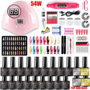 Juego de manicura para extensiones de uñas, juego de esmaltes de uñas de Gel, juego de acrílico, juego de Gel de uñas polivinílicas con lámpara de uñas LED UV, juegos de Gel, juego de herramientas para uñas