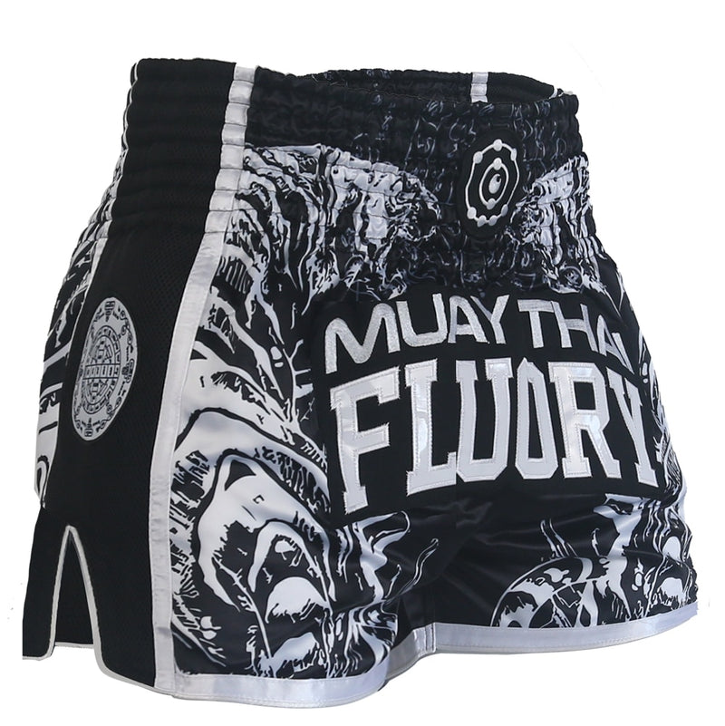 Pantalones cortos FLUORY Muay Thai de combate libre, pantalones de entrenamiento de boxeo de artes marciales mixtas