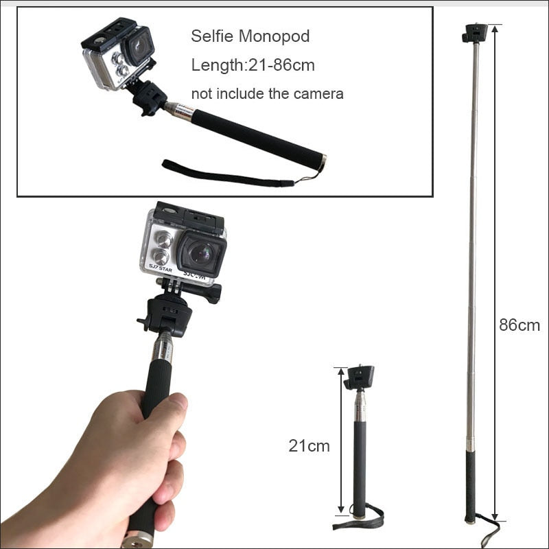 Action-Kamera-Zubehör-Kit für Gopro Hero 9 8 7 6 5 4 Selfie-Stick-Einbeinstativhalterungen für SJCAM SJ4000-Stativ für Yi 4K EKEN H9R