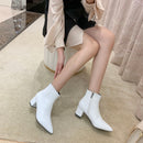Women&#39;s Shoes Spring and Autumn Women&#39;s Shoes 2019 New Summer Martin&#39;s Shoes Thick Heel High heel White Boots.