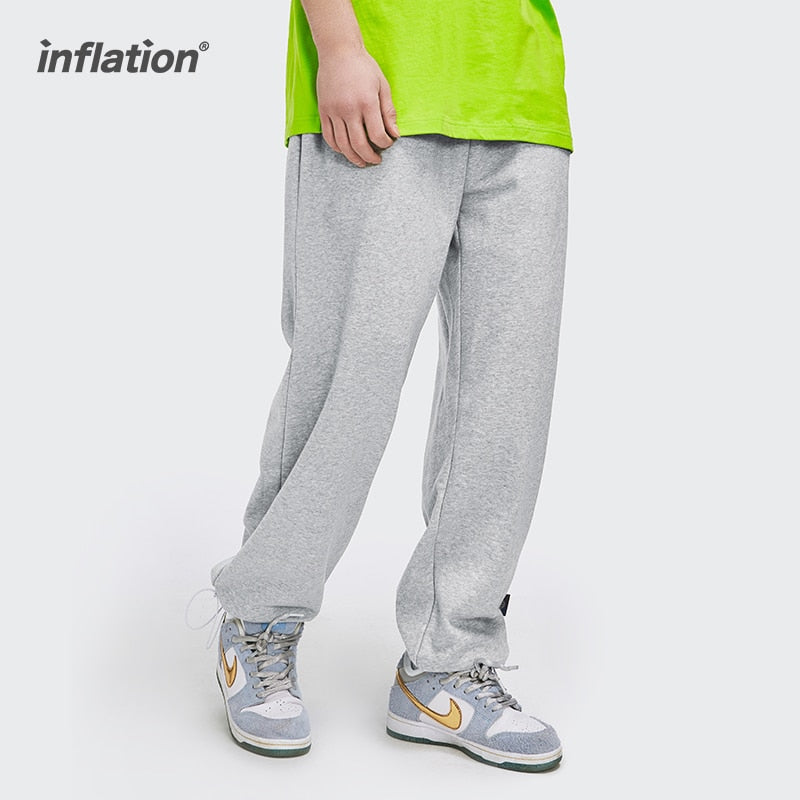 INFLATION Blank Cotton Sweatpants Men Streetwear Drawstring  Jogger Pants Unisex Leisure Track Pants Couple Sweatpant