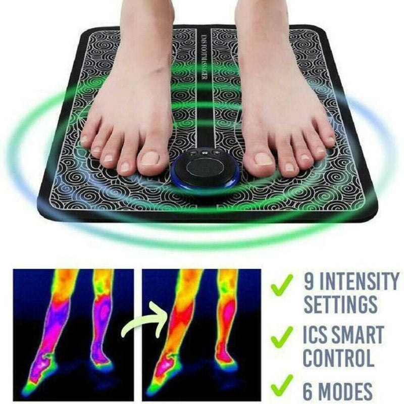 Almohadilla eléctrica EMS para masaje de pies, estimulador de músculos de los pies, moldeador de piernas, masaje de pies, alfombrilla de masaje para aliviar el dolor, cuidado de la salud
