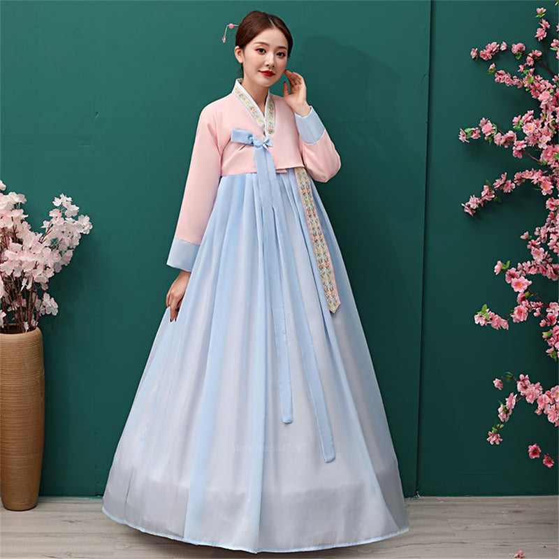 Palace Korean Traditional Costume for Women Elegant Luxury Hanbok Dress Princess Cosplay Anicent Retro Long Robe Wedding Party