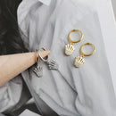 WANTME Fashion Princess Crown Pave Crystal Zircon Pendant Stud Earrings for Women Genuine 925 Sterling Silver Punk Jewelry Gift