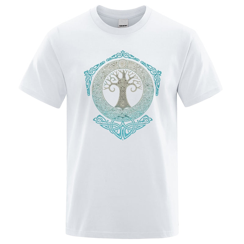 Yggdrasil T-Shirt Weltbaum Männer Tops Modemuster T-Shirt 2022 Sommer Marke T-Shirt Odin Aesir Nordische Mythologie Herren T-Shirt