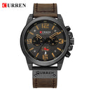 CURREN Mens Watches Top Luxury Brand Waterproof Sport Wrist Watch Chronograph Quartz Military Genuine Leather Relogio Masculino