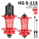 Koozer XM490 Hubs 4 Bearing MTB Mountain Bike Hub Front Rear QR or Thru 28/32/36 Holes Disc Brake Bicycle Hub 8 9 10 11 12Speed