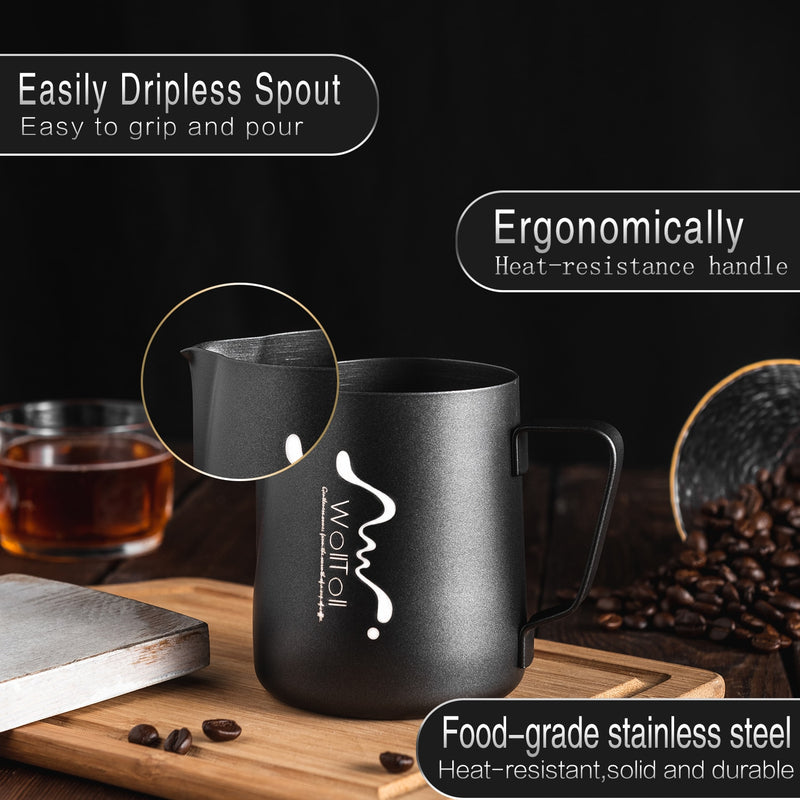 Non-stick Coating Stainless Steel Milk Frothing Pitcher Espresso Coffee Barista Craft Latte Cappuccino Cream Froth Jug Maker