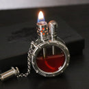 Encendedor de gasolina de cobre puro hecho a mano, encendedores de tanque de aceite transparentes visibles de cuarzo, colección redonda portátil, regalo para hombre