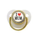 9 Farben Schnuller Babyparty Geschenk Bling Baby Dummy Silikon BPA frei Säuglingsnippel Neugeborene Schnuller für Babys Ich liebe Mama Papa