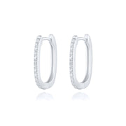 CANNER 100% 925 Sterling Silver Luxury CZ Crystal Circle Round Hoop Earrings for Women Piercing Earrings Silver 925 Jewelry