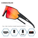 COMAXSUN gafas de ciclismo polarizadas 5 lentes MTB bicicleta de carretera deporte espejo gafas de sol gafas de montar Anti-UV400 gafas de bicicleta
