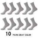 High Quality 10Pair /Lot Men&#39;s  Bamboo Fiber Socks Compression Long Socks Men&#39;s Black Business Casual Male Sock Large Size 38-45