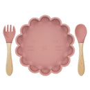 2020 New Arrivals Wholesales Manufacturer Nordic Portable Silicone Non-slip Flower Shape Bowl placemate Edible Baby Shower Gift