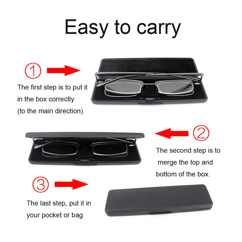 Slingshots Glasses Magnifying Glasses Progressive Reading Glasses for Men Women Foldable Full-Rim Frame Glasses Presbyopic