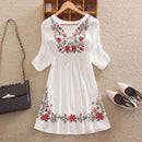 Sommer Frauen mexikanische bestickte Blumen Bauernbluse Vintage ethnische Tunika Boho Hippie Kleidung Tops Blusa Feminina