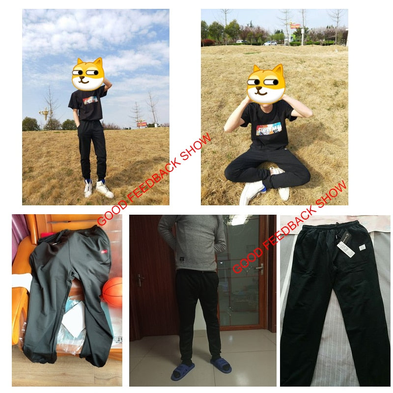 Cotton New Sweatpants Men's streetwear Pants Fashion Pencil linen Pants Men Full Length Drawstring Trousers For Men Casual Pants