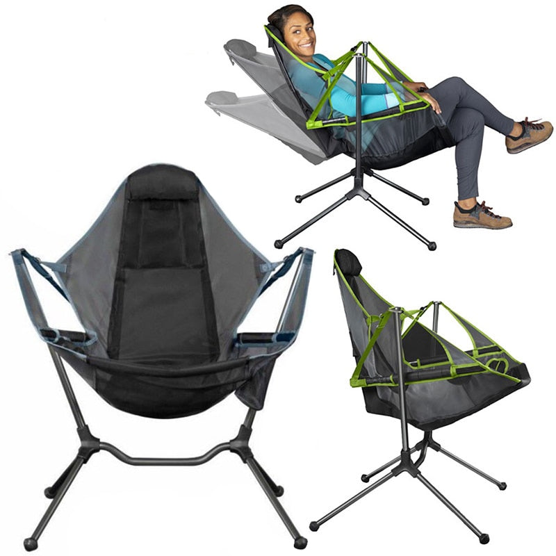 Relaxed Outdoor Camping Chair Rocking Chair Luxury Recliner Relaxation Swinging Comfort Garden Folding Fishing Chair