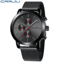 Men's Watch CRRJU Luxury Business Men Stainless Steel WristWatch Men's Military waterproof Date Quartz watches relogio masculino