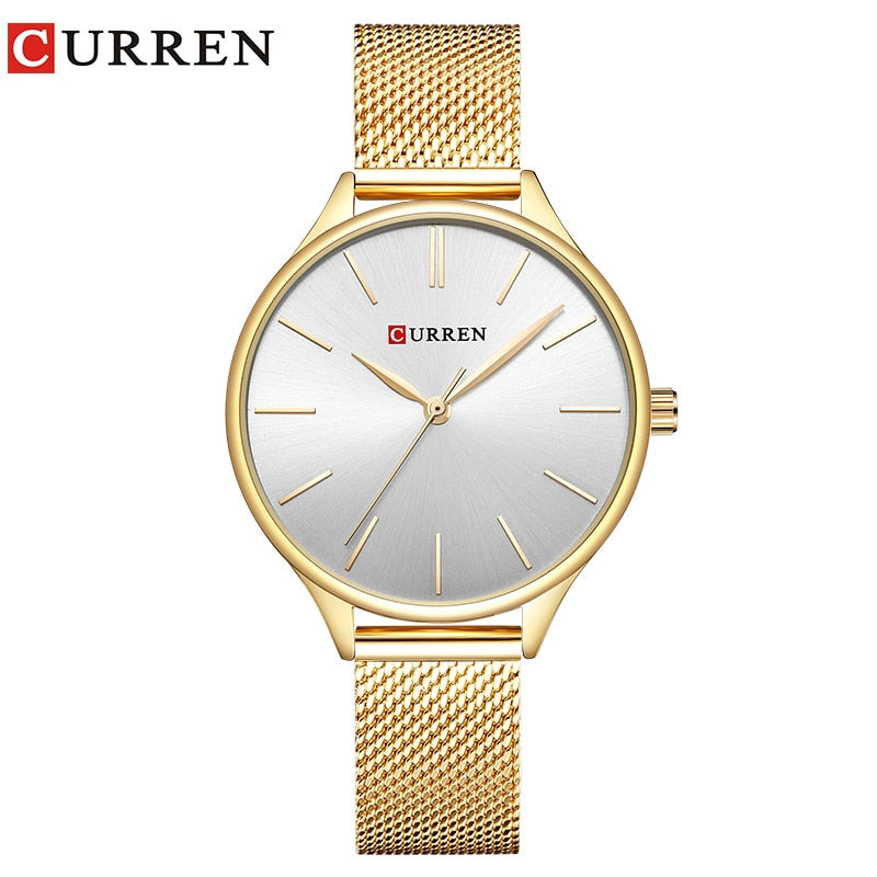 CURREN, relojes para mujer, reloj de pulsera de lujo, reloj femenino, reloj para mujer, acero milanés, reloj de cuarzo dorado rosa para mujer, nuevo