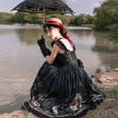 Lolita JSK dress nightingale and rose jsk dress gothic style dark Vintage Victorian Princess Party Dress Sleeveless lolita dress