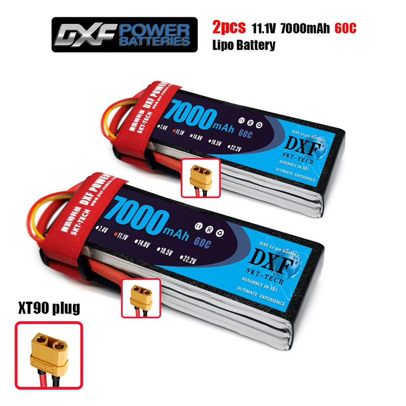 2PCS DXF Batterie 3S 4S 6S Lipo 11.1V 14.8V 22.2V 7000mah 6750mah 5200mah 60C 100C Hardcase für RC TRXX Auto Boot Hubschrauber