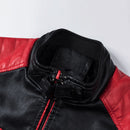Ucrazy Men 2022 Winter Casual Motor Spliced Leather Jacket Coat Men Autumn Fashion Biker Vintage Warm Leather Jacket Coat Men