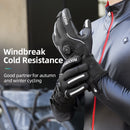 Guantes de ciclismo ajustables ROCKBROS, guantes de bicicleta de montaña cálidos con pantalla táctil reflectante, guantes impermeables para exteriores para motocicleta y bicicleta