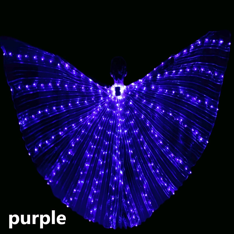 LED wings of Danza del vientre illuminina El attire de Ala wings de Baile LED colors Del Arco Iris accesorios para actuación en es