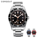 Corgeut Luxury Brand Black Dial Men NH35 Miyota Automatic Mechanical Watch Military Sport Swim Steel Mechanical Wrist Watches