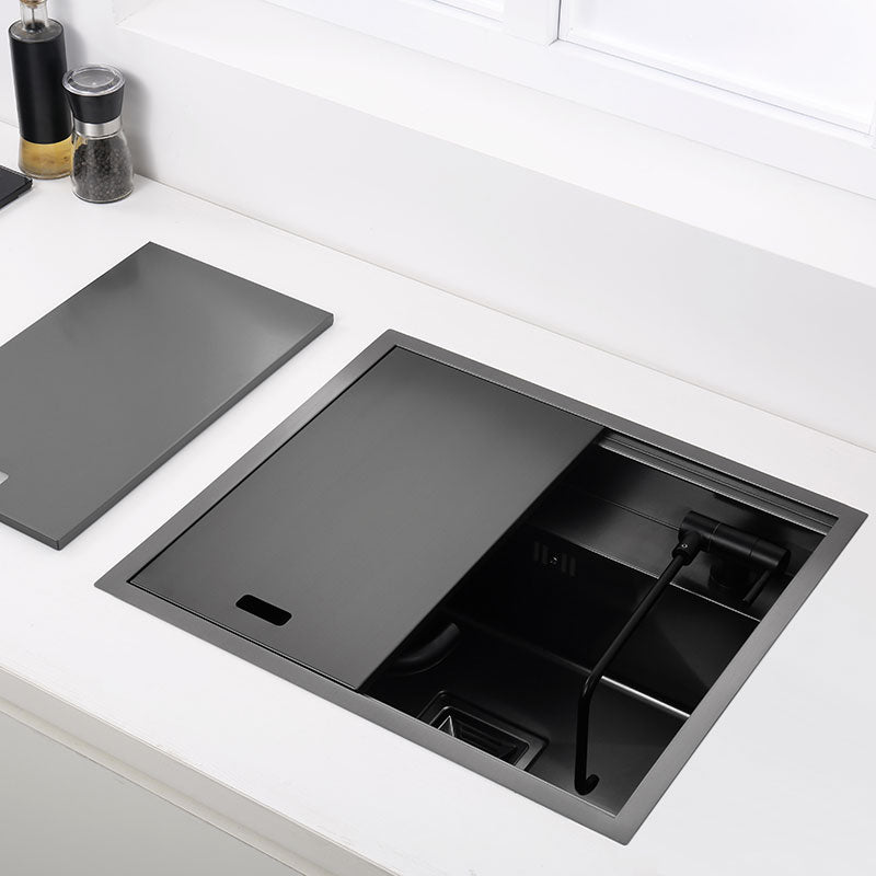 Hidden Kitchen black sink bowl Bar Stainless Steel Balcony sink Concealed black Bar sink With clean water tap Open kitchen sink