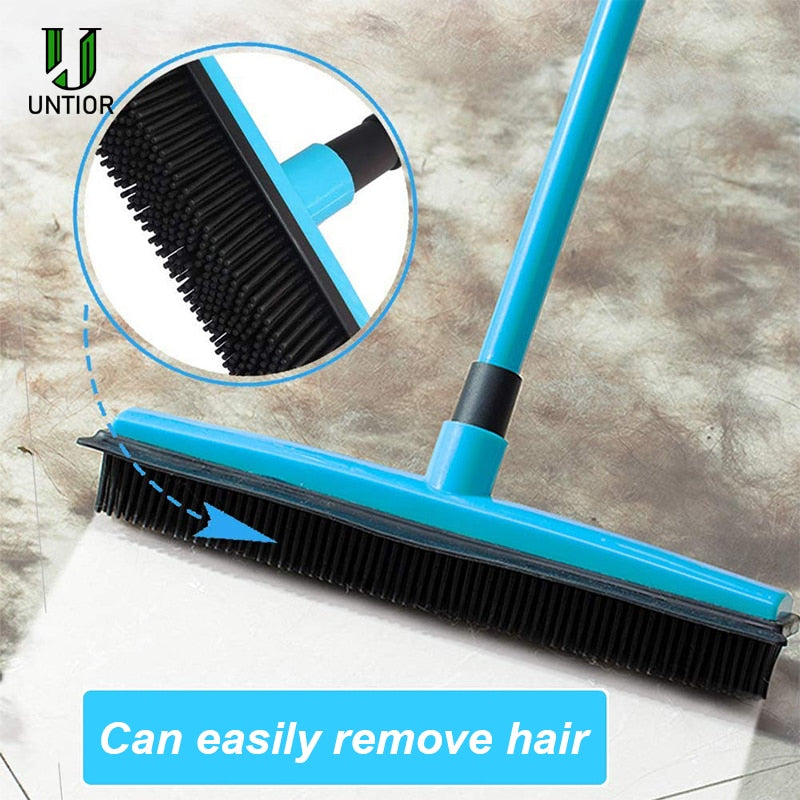 UNTIOR Floor Hair Broom Dust Scraper & Pet rubber Brush Carpet carpet cleaner Sweeper No Hand Wash Mop Clean Wipe Window Tool