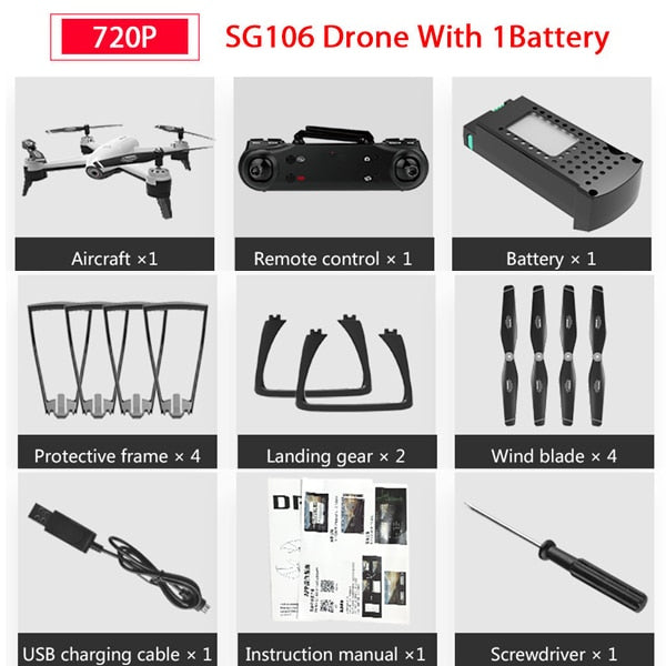 SG106 Drohnen mit Kamera HD 4K Dual Camera Optical Flow WiFi Video Hubschrauber RC Quadcopter für Spielzeug Kid RTF Dron 4k Drone