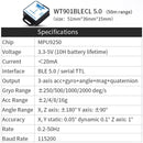 BWT61CL High-Precision Bluetooth Accelerometer+Gyroscope+Angle(XYZ, 100HZ), 6-Axis MPU6050 AHRS Inclinometer, Support PC/Android