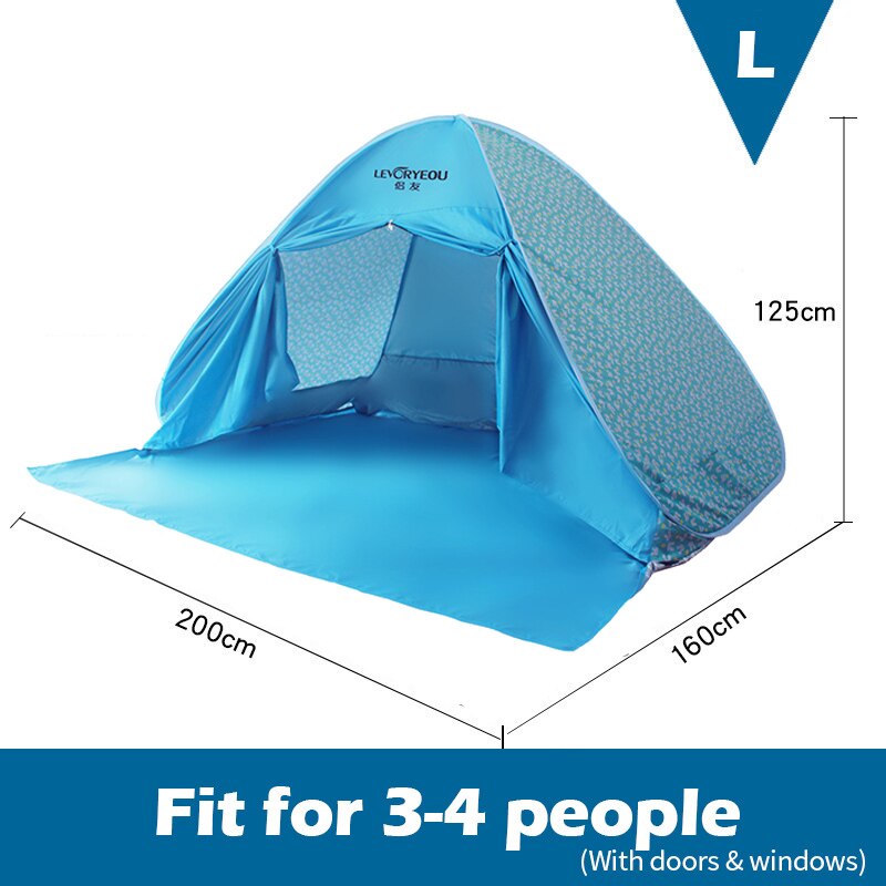 Full Automatic Camping Tent With Door Window Anti-UV Awning Tents Quick Opening Outdoor Sunshelter For 1-4 People Sunproof X147B
