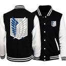 Uniforme de béisbol Attack on Titan Wings Of Freedom, abrigo polar, chándal de Anime japonés, chaqueta Bomber para hombre, ropa de calle de invierno Harajuku