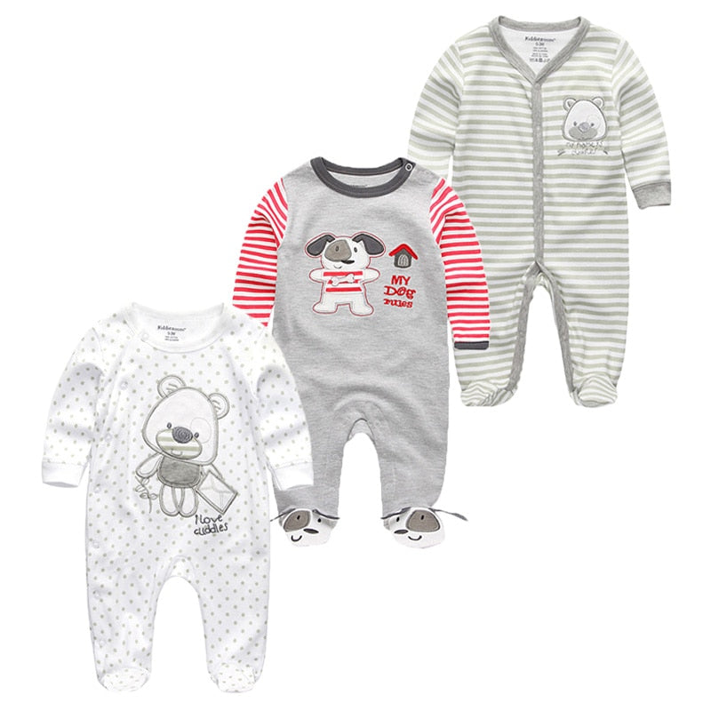 2020 Newborn Cotton 3PCS Baby Boy Clothes Romper Autumn 0-12M Baby Girl Clothes Full Sleeve Girls Baby Clothing Roupas de bebe