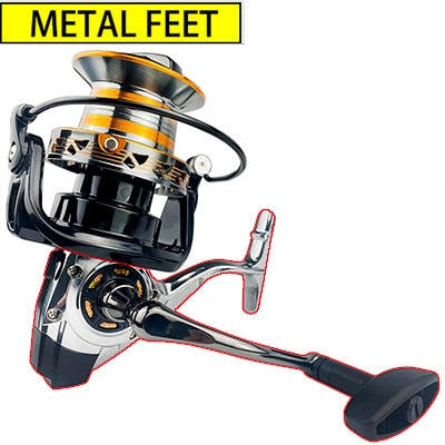 Angelrolle 12000 10000 9000 Metail Line Cup 30KG Max Drag Long Shot Saltwater Spinning Reel Coil