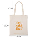 Women Canvas Shopping Bag Youth Letters Print Female Cotton Cloth Shoulder Bag Eco Handbag Tote Reusable Grocery Shopper Bags